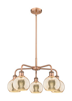 Athens - 5 Light - 24 inch - Antique Copper - Chandelier (3442|516-5CR-AC-G128-6)