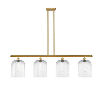 Bridal Veil - 4 Light - 48 inch - Satin Gold - Stem hung - Island Light (3442|516-4I-SG-G559-8CL)