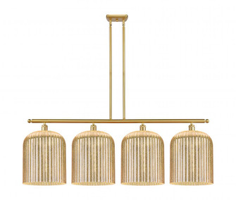 Bridal Veil - 4 Light - 48 inch - Satin Gold - Stem hung - Island Light (3442|516-4I-SG-G559-12ME)