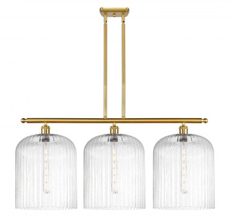 Bridal Veil - 3 Light - 36 inch - Satin Gold - Stem hung - Island Light (3442|516-3I-SG-G559-12CL)