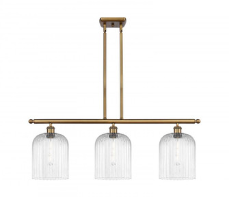 Bridal Veil - 3 Light - 36 inch - Brushed Brass - Stem hung - Island Light (3442|516-3I-BB-G559-8CL)