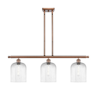 Bridal Veil - 3 Light - 36 inch - Antique Copper - Stem hung - Island Light (3442|516-3I-AC-G559-8CL)