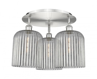 Bridal Veil - 3 Light - 17 inch - Satin Nickel - Semi-Flush Mount (3442|516-3C-SN-G559-8SM)