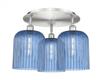 Bridal Veil - 3 Light - 17 inch - Satin Nickel - Semi-Flush Mount (3442|516-3C-SN-G559-8BL)