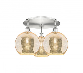 Athens - 3 Light - 22 inch - Satin Nickel - Semi-Flush Mount (3442|516-3C-SN-G128-10)