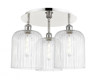 Bridal Veil - 3 Light - 17 inch - Polished Nickel - Semi-Flush Mount (3442|516-3C-PN-G559-8SDY)