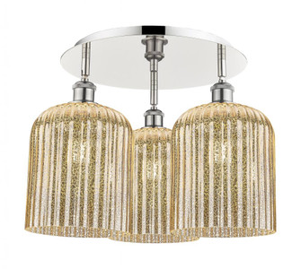 Bridal Veil - 3 Light - 17 inch - Polished Nickel - Semi-Flush Mount (3442|516-3C-PN-G559-8ME)