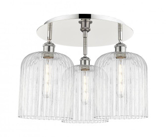 Bridal Veil - 3 Light - 17 inch - Polished Nickel - Semi-Flush Mount (3442|516-3C-PN-G559-8CL)