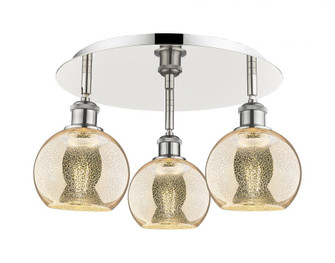 Athens - 3 Light - 18 inch - Polished Nickel - Semi-Flush Mount (3442|516-3C-PN-G128-6)