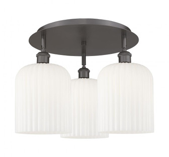 Bridal Veil - 3 Light - 17 inch - Oil Rubbed Bronze - Semi-Flush Mount (3442|516-3C-OB-G559-8GWH)
