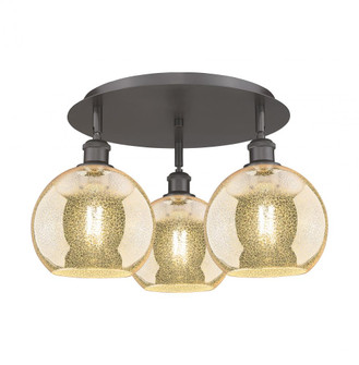 Athens - 3 Light - 20 inch - Oil Rubbed Bronze - Semi-Flush Mount (3442|516-3C-OB-G128-8)
