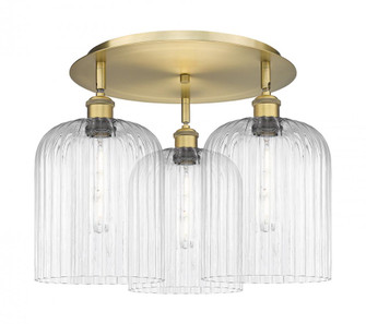 Bridal Veil - 3 Light - 17 inch - Brushed Brass - Semi-Flush Mount (3442|516-3C-BB-G559-8CL)
