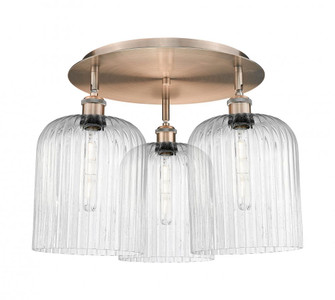 Bridal Veil - 3 Light - 17 inch - Antique Copper - Semi-Flush Mount (3442|516-3C-AC-G559-8SDY)