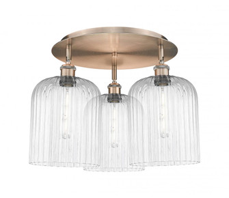 Bridal Veil - 3 Light - 17 inch - Antique Copper - Semi-Flush Mount (3442|516-3C-AC-G559-8CL)
