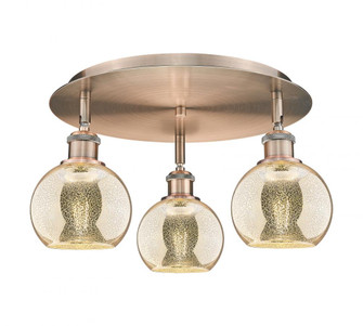 Athens - 3 Light - 18 inch - Antique Copper - Semi-Flush Mount (3442|516-3C-AC-G128-6)