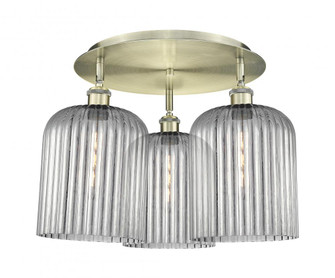 Bridal Veil - 3 Light - 17 inch - Antique Brass - Semi-Flush Mount (3442|516-3C-AB-G559-8SM)