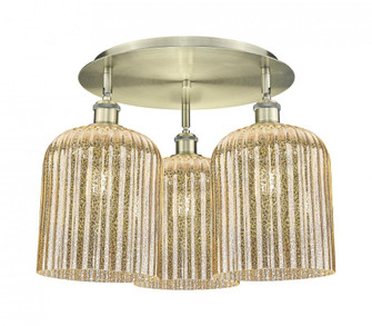 Bridal Veil - 3 Light - 17 inch - Antique Brass - Semi-Flush Mount (3442|516-3C-AB-G559-8ME)