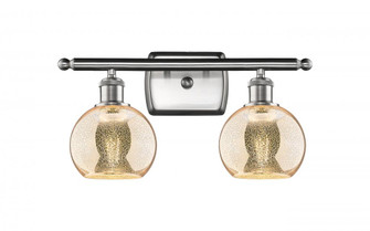 Athens - 2 Light - 16 inch - Brushed Satin Nickel - Bath Vanity Light (3442|516-2W-SN-G128-6)