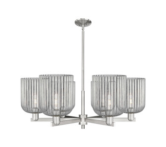 Bridal Veil - 6 Light - 38 inch - Satin Nickel - Chandelier (3442|716-6CR-SN-G559-8SM)