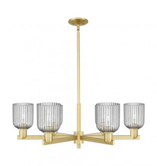 Bridal Veil - 6 Light - 24 inch - Satin Gold - Chandelier (3442|716-6CR-SG-G559-5SM)