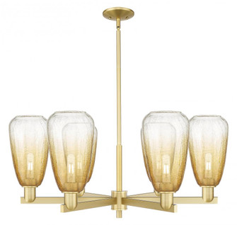Brookhaven Almond - 6 Light - 24 inch - Satin Gold - Chandelier (3442|716-6CR-SG-G480-6AM)