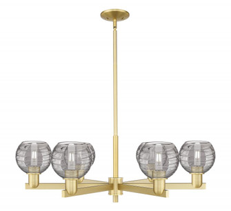 Athens Deco Swirl - 6 Light - 24 inch - Satin Gold - Chandelier (3442|716-6CR-SG-G1213-6SM)