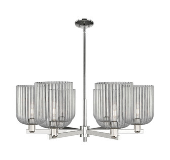 Bridal Veil - 6 Light - 38 inch - Polished Nickel - Chandelier (3442|716-6CR-PN-G559-8SM)