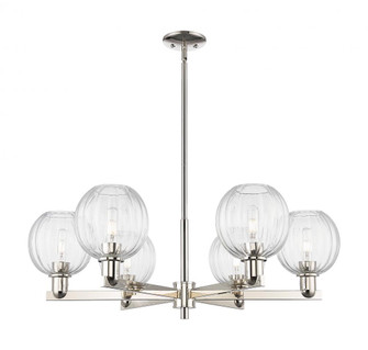 Preston Globe - 6 Light - 24 inch - Polished Nickel - Chandelier (3442|716-6CR-PN-G458-7CL)