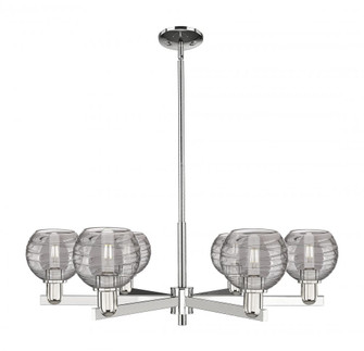Athens Deco Swirl - 6 Light - 24 inch - Polished Nickel - Chandelier (3442|716-6CR-PN-G1213-6SM)