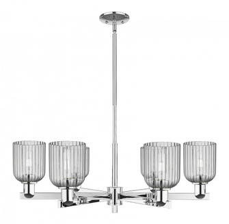 Bridal Veil - 6 Light - 24 inch - Polished Chrome - Chandelier (3442|716-6CR-PC-G559-5SM)
