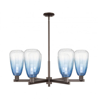 Brookhaven Almond - 6 Light - 24 inch - Oil Rubbed Bronze - Chandelier (3442|716-6CR-OB-G480-6SB)