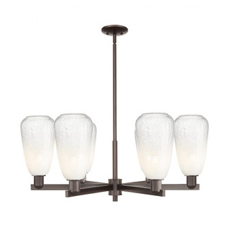 Brookhaven Almond - 6 Light - 24 inch - Oil Rubbed Bronze - Chandelier (3442|716-6CR-OB-G480-6OP)