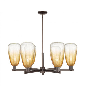 Brookhaven Almond - 6 Light - 24 inch - Oil Rubbed Bronze - Chandelier (3442|716-6CR-OB-G480-6AM)