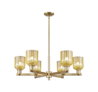 Bridal Veil - 6 Light - 24 inch - Champagne Bronze - Chandelier (3442|716-6CR-CB-G559-5ME)