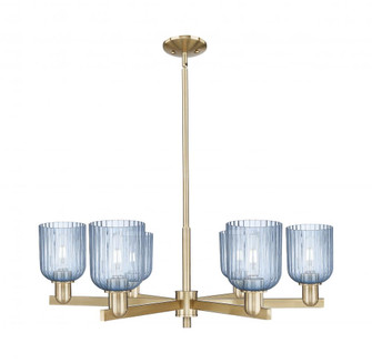 Bridal Veil - 6 Light - 24 inch - Champagne Bronze - Chandelier (3442|716-6CR-CB-G559-5BL)