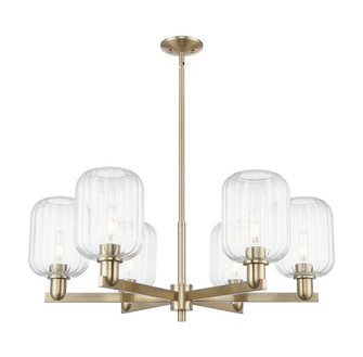 Preston Cylinder - 6 Light - 24 inch - Champagne Bronze - Chandelier (3442|716-6CR-CB-G460-7CL)