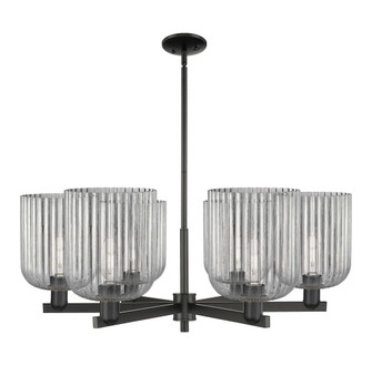Bridal Veil - 6 Light - 38 inch - Matte Black - Chandelier (3442|716-6CR-BK-G559-8SM)