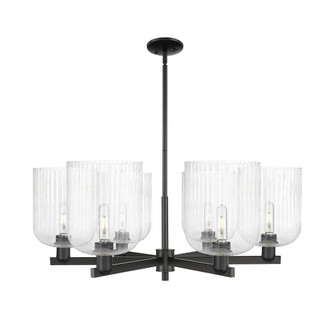 Bridal Veil - 6 Light - 38 inch - Matte Black - Chandelier (3442|716-6CR-BK-G559-8SDY)