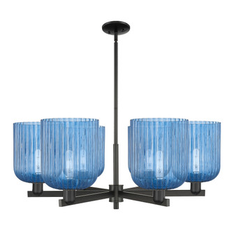 Bridal Veil - 6 Light - 38 inch - Matte Black - Chandelier (3442|716-6CR-BK-G559-8BL)