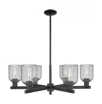 Bridal Veil - 6 Light - 24 inch - Matte Black - Chandelier (3442|716-6CR-BK-G559-5SM)