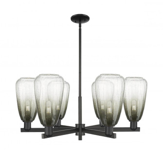 Brookhaven Almond - 6 Light - 24 inch - Matte Black - Chandelier (3442|716-6CR-BK-G480-6SL)