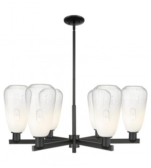 Brookhaven Almond - 6 Light - 24 inch - Matte Black - Chandelier (3442|716-6CR-BK-G480-6OP)