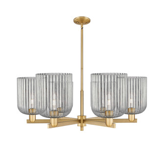 Bridal Veil - 6 Light - 38 inch - Brushed Brass - Chandelier (3442|716-6CR-BB-G559-8SM)