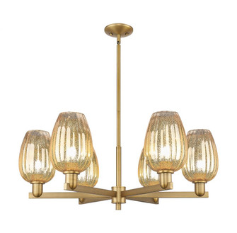 Preston Flute - 6 Light - 24 inch - Brushed Brass - Chandelier (3442|716-6CR-BB-G457-6ME)