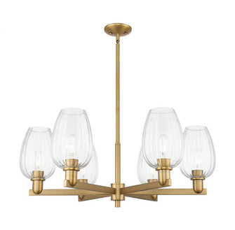 Preston Flute - 6 Light - 24 inch - Brushed Brass - Chandelier (3442|716-6CR-BB-G457-6CL)