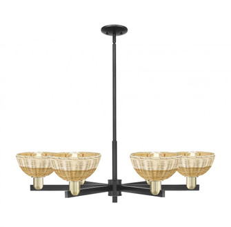 Natural Ballston Dome - 6 Light - 24 inch - Black Antique Brass - Chandelier (3442|716-6CR-BAB-NBD2-75-NAT)
