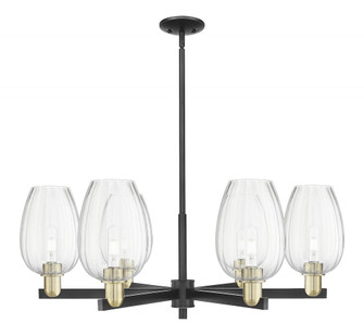 Preston Flute - 6 Light - 24 inch - Black Antique Brass - Chandelier (3442|716-6CR-BAB-G457-6CL)