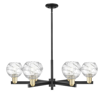 Athens Deco Swirl - 6 Light - 24 inch - Black Antique Brass - Chandelier (3442|716-6CR-BAB-G1213-6CL)