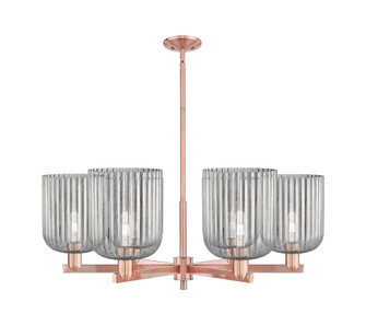 Bridal Veil - 6 Light - 38 inch - Antique Copper - Chandelier (3442|716-6CR-AC-G559-8SDY)