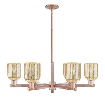 Bridal Veil - 6 Light - 24 inch - Antique Copper - Chandelier (3442|716-6CR-AC-G559-5ME)